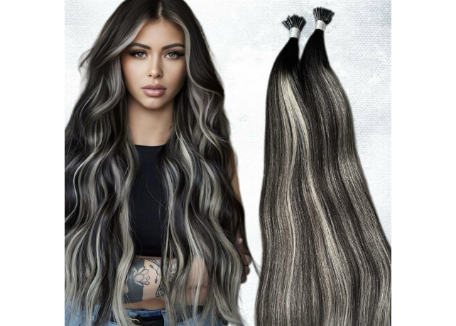 Extensii Nanoring DeLuxe Balayage #1B/ Grey/ #1B